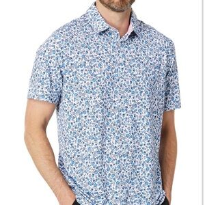 PUMA x Arnold Palmer Mixer Blue and White Print Men’s Polo XL